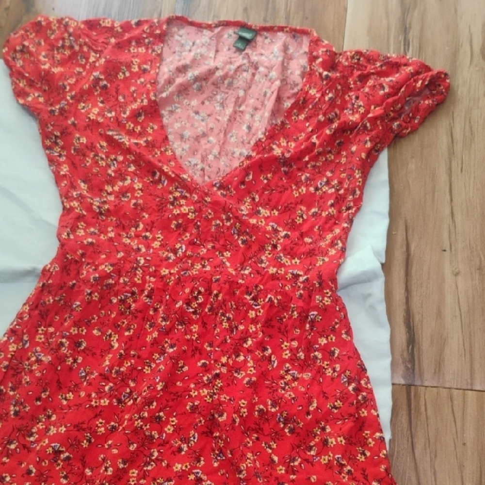 Wild Fable Red Sequin Flutter Sleeve Sundress